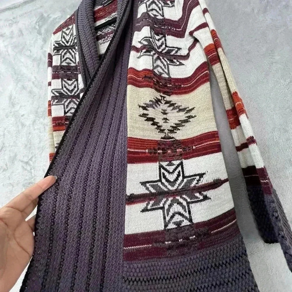 BCBG Maxazria Cardigan Women Sz XL Open Front Tribal Aztec Multicolor Sweater - Picture 5 of 13